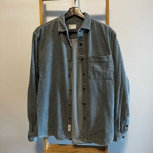 Frank & Oak Men’s Blue Corduroy Buttondown Shirt (Small)